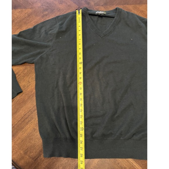 Eddie Bauer V Neck Sweater XL Cotton Cashmere Blend Dark Gray Pullover |F1 - Picture 5 of 5